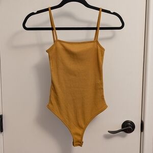 LAST CHANCE prettylittlething Mustard Yellow Bodysuit in Size 2
